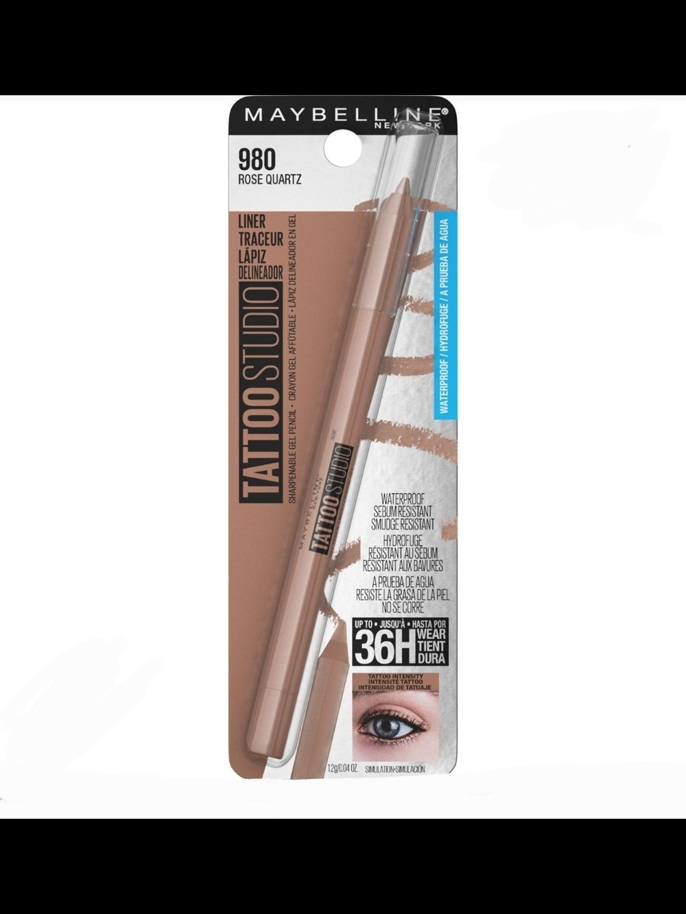 Maybelline Tattoo Studio Gel Eyeliner Pencil - Rose Quartz (980) 0.04oz BNIB
